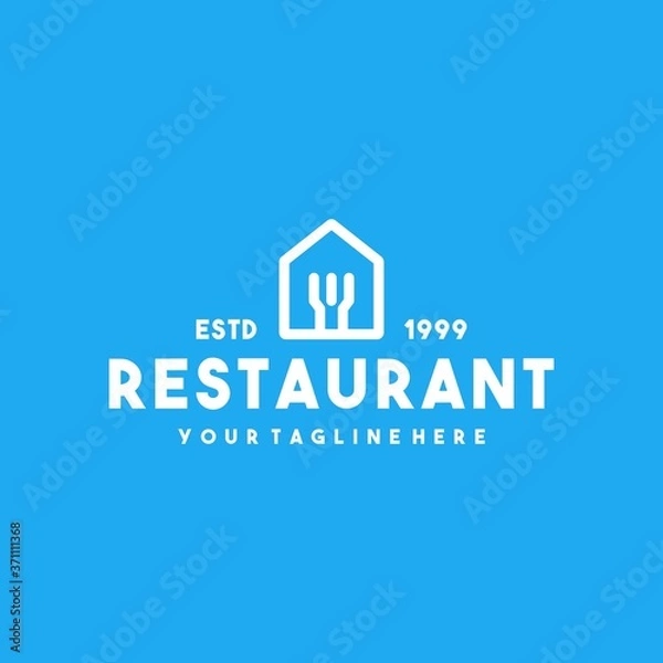 Fototapeta Creative house restaurant logo design