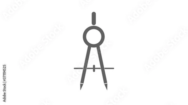 Fototapeta silhouette school compass tool study