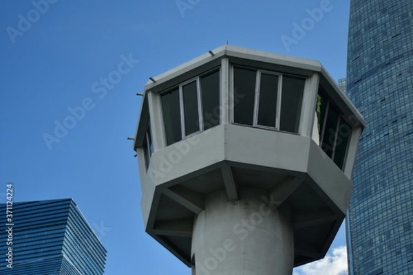 Obraz Old former watchtower of the maritime port of Singapore