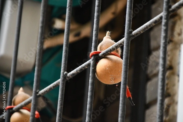 Obraz Traditional Chinese decoration cucurbit at the window gates in Five Ancient Streets Wudadao Tianjin China