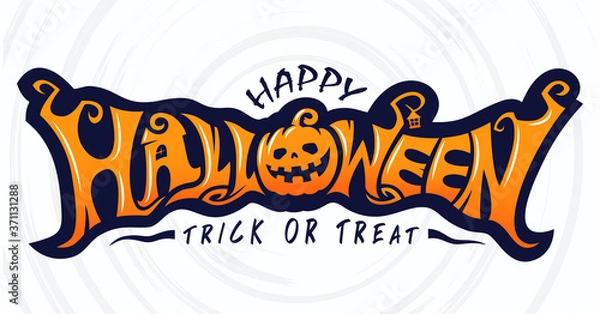 Obraz Happy Halloween Text Banner, Vector