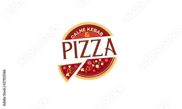 Obraz Pizza logo template, Suitable for restaurant and cafe logo , Simple flat style pizza logo
