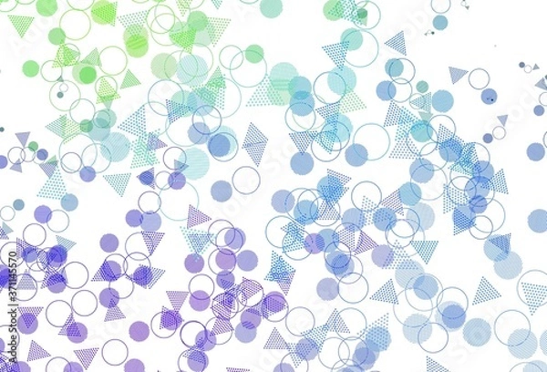 Fototapeta Light Blue, Green vector backdrop with lines, circles.