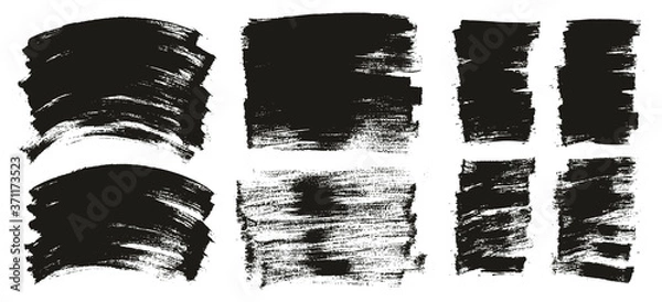 Fototapeta Flat Paint Brush Thin Curved & Long & Short Background High Detail Abstract Vector Background Set 