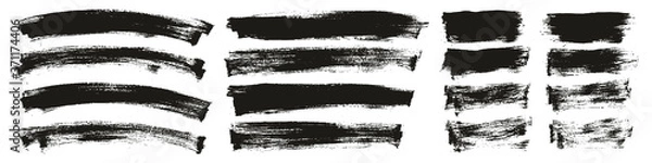 Fototapeta Flat Paint Brush Thin Curved & Long & Short Background High Detail Abstract Vector Background Set 