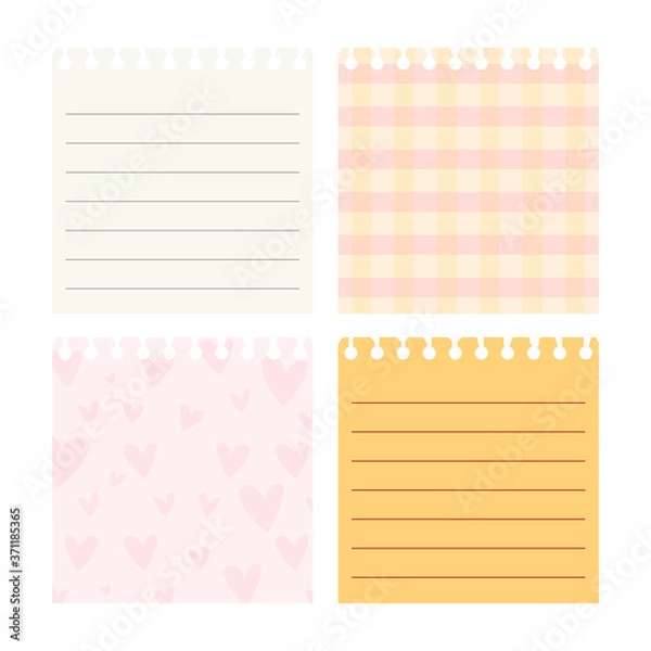 Fototapeta 메모, 노트 벡터 일러스트.