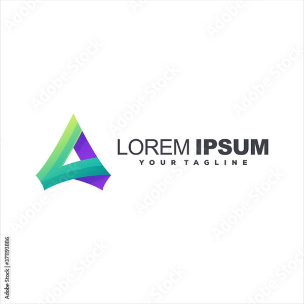 Fototapeta triangle gradient color logo design
