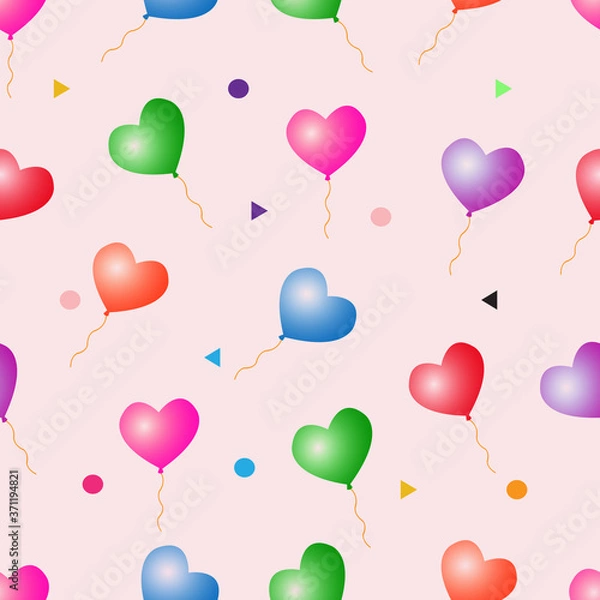 Obraz Heart Love Balloon Seamless Pattern
