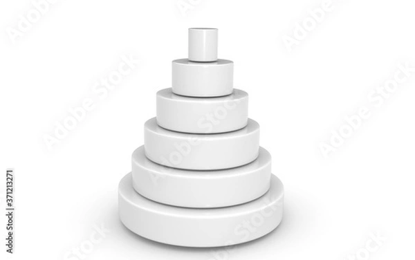 Fototapeta 3d pyramid on white background