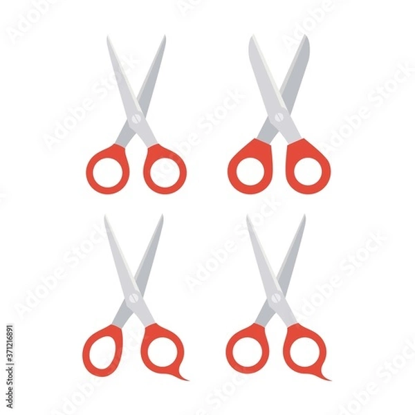 Fototapeta Open scissor icon in white background