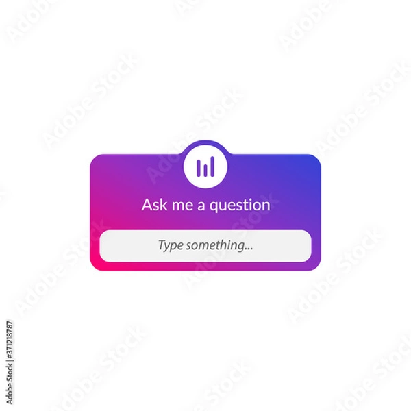 Obraz Ask me a question about user interface design. Internet questionnaire layout. Vector illustration.