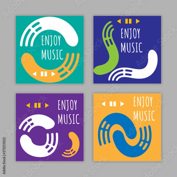 Fototapeta Music event social media post collection template. - Vector.