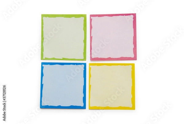Fototapeta Reminder notes isolated on the white background