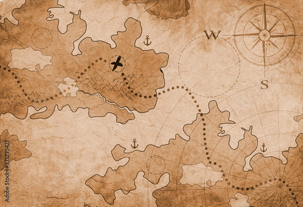 Obraz stara mapa morska świata fantasy