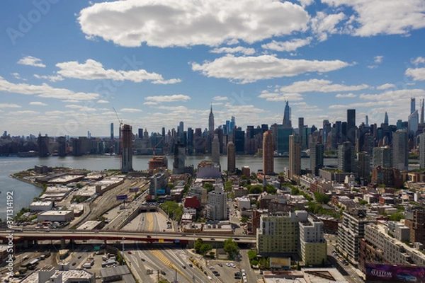 Obraz Aerial view of Manhattan from Long Island city