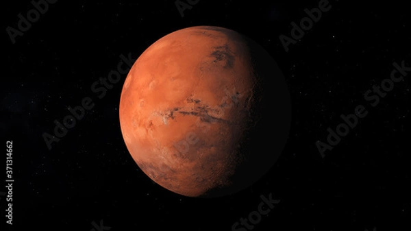 Fototapeta Mars in space. Ultra realistic 3D render.