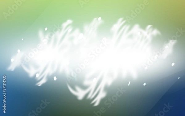 Fototapeta Light Blue, Green vector pattern with christmas snowflakes. Shining colored illustration with snow in christmas style. The pattern can be used for new year ad, booklets.