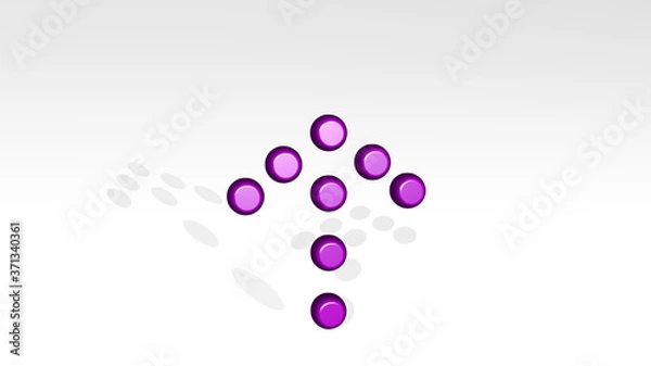 Fototapeta ARROW THICK DOT UP 3D icon casting shadow - 3D illustration for background and design