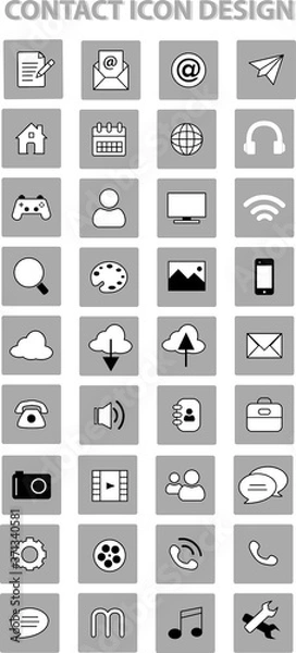 Obraz social media icons set full color white and black color