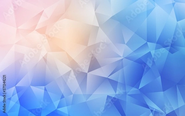 Fototapeta Light Pink, Blue vector abstract mosaic backdrop. Triangular geometric sample with gradient.  Best triangular design for your business.
