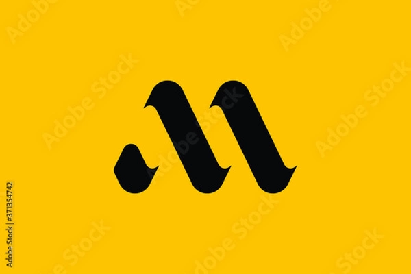 Obraz Minimal Innovative Initial MA logo and AM logo. Letter M MA AM creative elegant Monogram. Premium Business logo icon. Black color on background. M LOGO