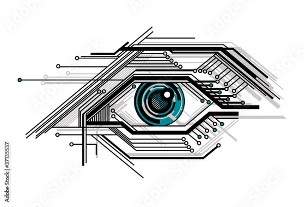 Obraz conceptual tech stylized eye