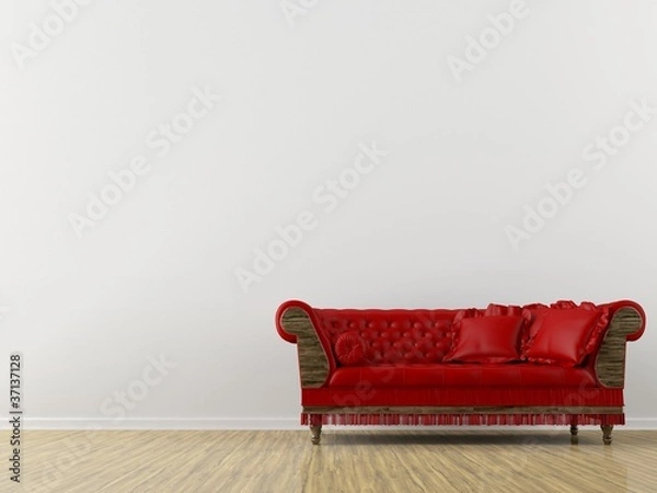 Obraz red sofa room