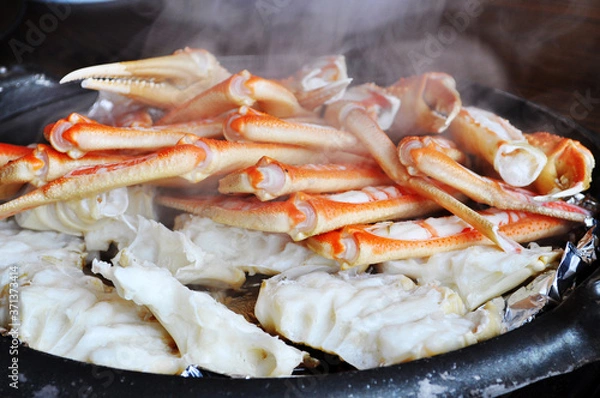 Obraz 城崎温泉の旅館で食べたカニ蒸し料理