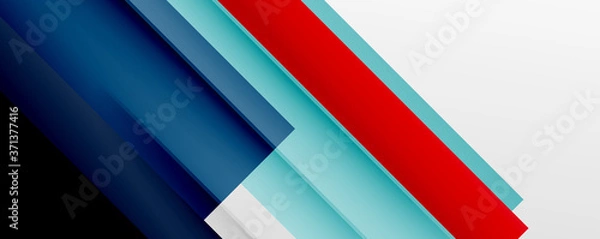 Fototapeta Geometric abstract backgrounds with shadow lines, modern forms, rectangles, squares and fluid gradients. Bright colorful stripes cool backdrops
