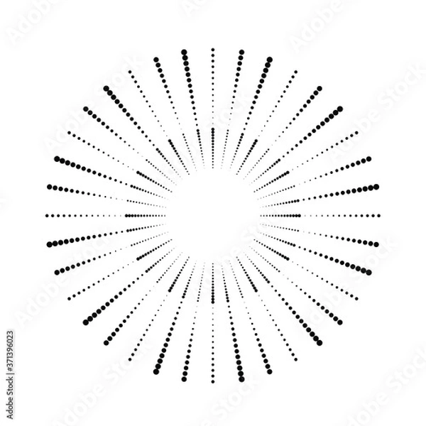 Obraz Halftone dots in circle form. round logo . vector dotted frame . design element