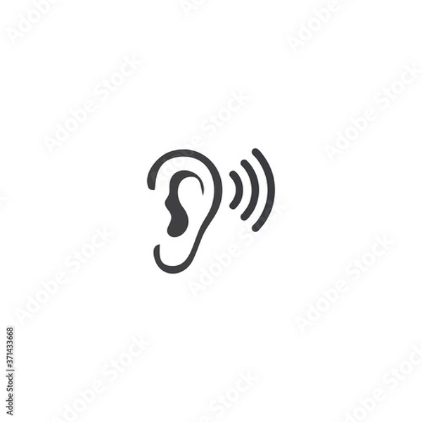 Obraz Ear listen vector icon on white background