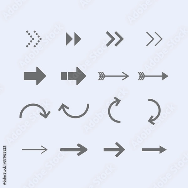 Fototapeta flat arrow collection with elegant style