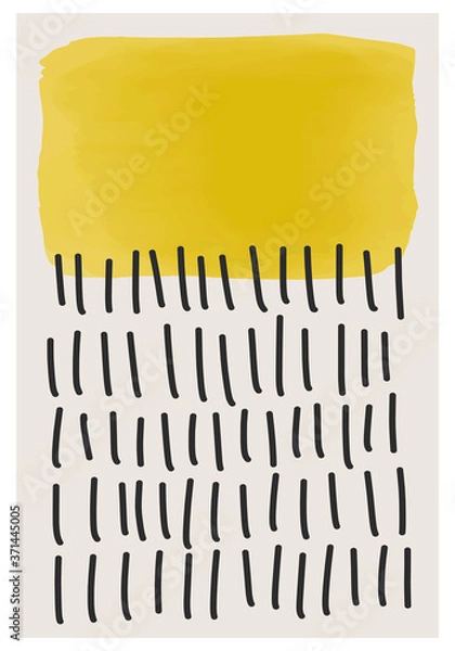 Fototapeta Minimal 20s geometric design poster, vector template with primitive shapes