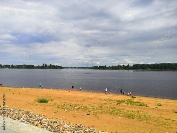 Fototapeta lake and clouds