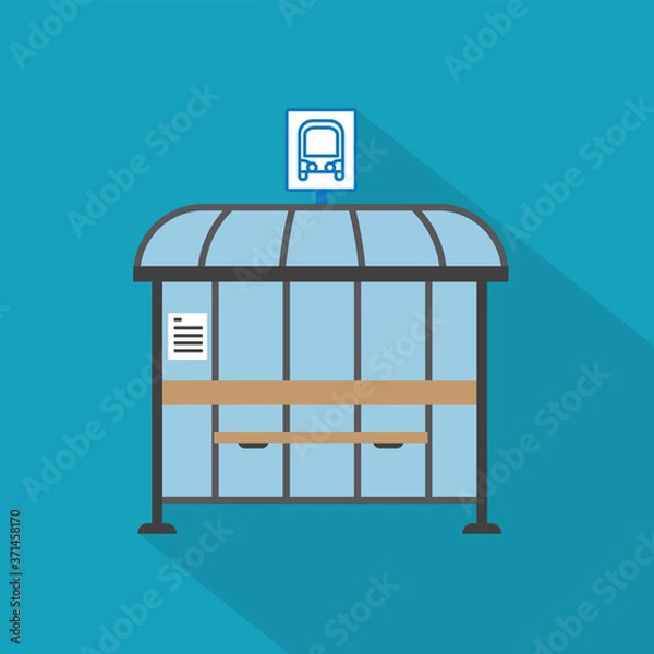 Fototapeta glass bus stop icon - vector illustration
