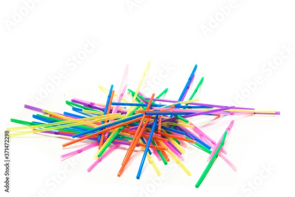 Obraz multi colored straws abstract isolated on white