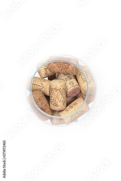 Obraz wine corks on white background