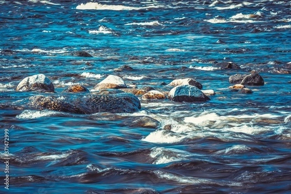 Obraz river landscape with rocks and river