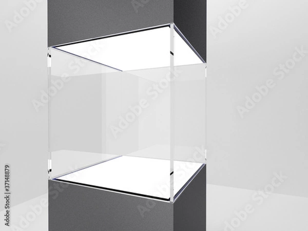 Obraz Empty glass showcase for exhibit