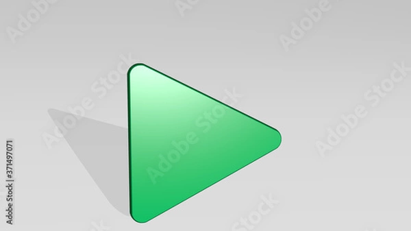 Fototapeta controls play 3D icon casting shadow - 3D illustration for background and business