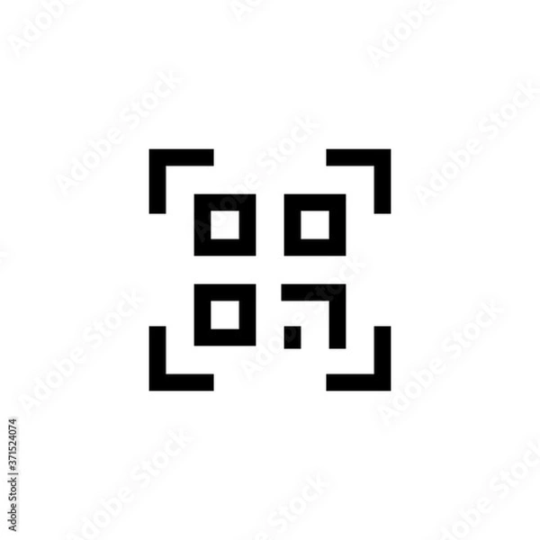 Fototapeta material scan reader recognition qrcode qr code icon which designed simple, uncomplicated and minimal to deliver information clearly. Isolated flat, resizable vector