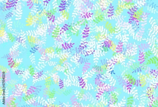 Fototapeta Light Blue, Red vector doodle layout with leaves.