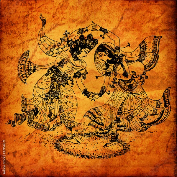 Obraz An old Radha Krishna paintings