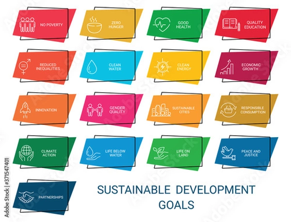 Fototapeta Sustainable Development Goals. Icons Set