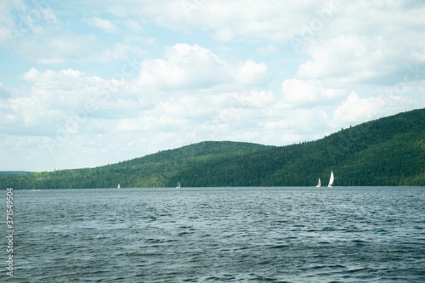 Obraz sailboat on lake témiscouata