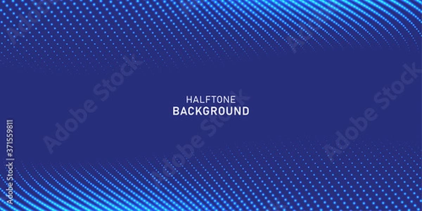 Fototapeta Abstract digital wave particle on blue background