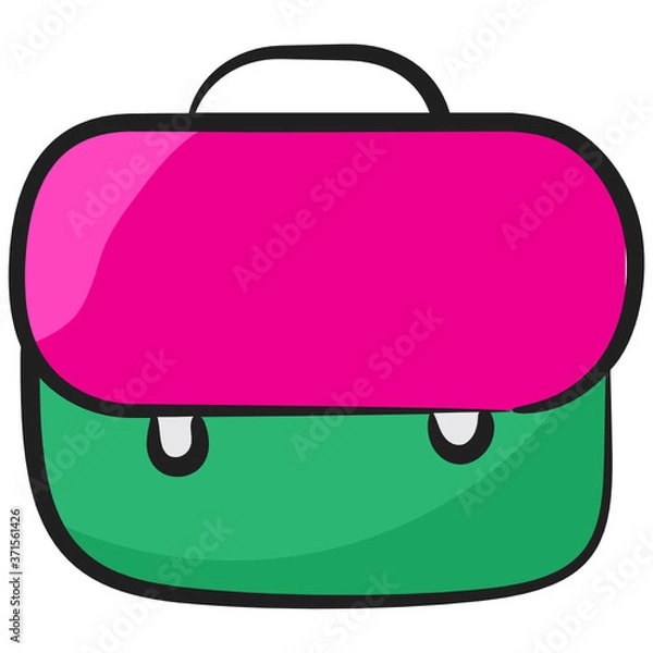 Fototapeta Sketchy design of teacher bag, editable icon of briefcase 