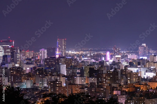 Fototapeta 札幌市　旭山記念公園からの美しい夜景