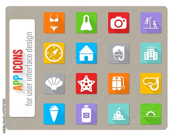 Obraz Beach simply icons