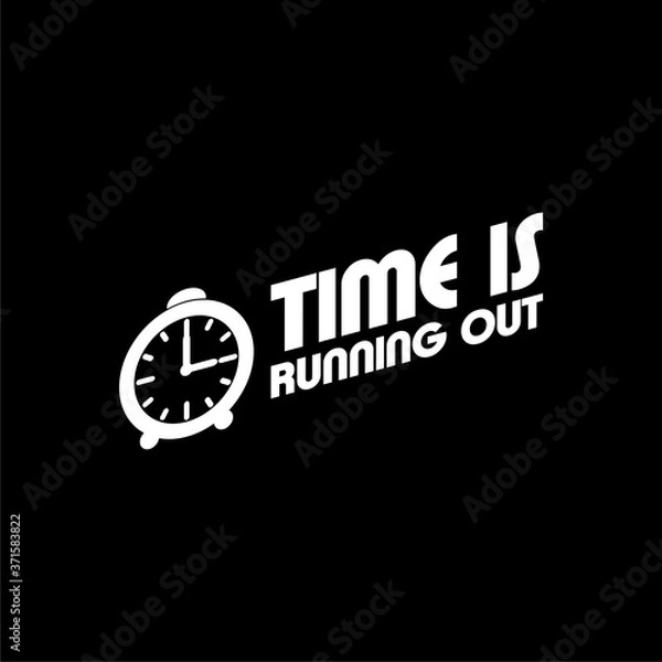 Fototapeta Time is running out icon isolated on dark background